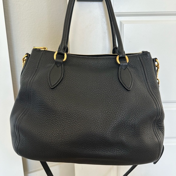 Prada Black Vitello Phenix Leather Hobo Bag 1BC032 - Picture 6 of 16